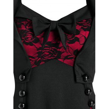 Sleeveless Flower Lace Vintage Dress and Cropped Jacket 
