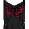 Robe vintage sans manches en dentelle fleurie et veste courte - Noir S