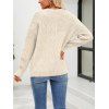 Pull à Goutte Epaule en Couleur Unie Manches Longues à Col Rond - Beige S | US 4