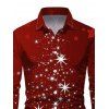 Christmas Snowflake Star Sparkle Light Print Flare Sleeve High Low Hooded Dress And Button Up Long Sleeve Shirt Outfit - Rouge foncé S | US 4