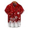 Plaid Christmas Snowflake Print Belted Sleeveless Dress And Short Sleeve Shirt Matching Outfit - Rouge S | US 4