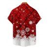 Plaid Christmas Snowflake Print Belted Sleeveless Dress And Short Sleeve Shirt Matching Outfit - Rouge S | US 4