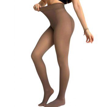Sheer Fleece-Lined Tights Nude-Leg Effect Leggings 