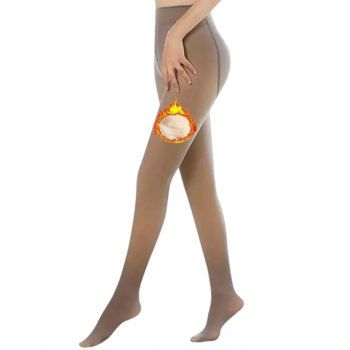 Sheer Fleece-Lined Tights Nude-Leg Effect Leggings 