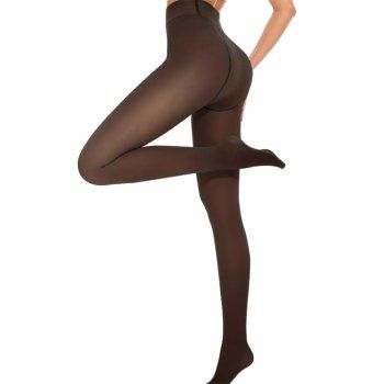 Sheer Fleece-Lined Tights Nude-Leg Effect Leggings 