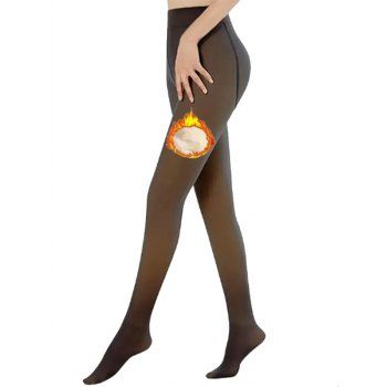 Sheer Fleece-Lined Tights Nude-Leg Effect Leggings 