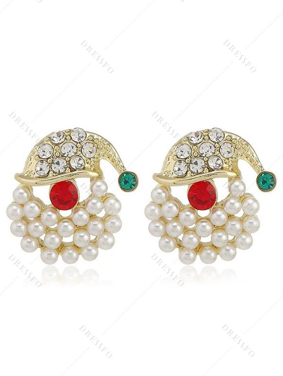 Boucles D'Oreilles Chapeau de Noël en Alliage et Strass - multicolor C 