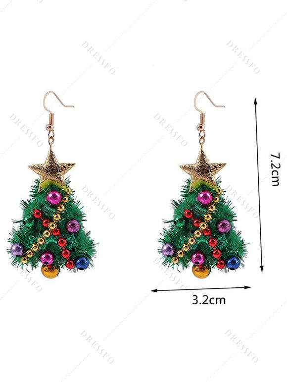 Boucles D'Oreilles en Forme de Sapin de Noël en Feutre DIY Coloré - Vert 