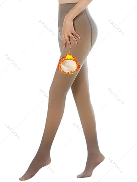 Legging Moulant à Doublure en Laine Transparente - Café profond ONE SIZE