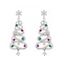 Boucles D'Oreilles Motif Sapin de Noël en Cristal Fantaisie avec Pompon - d'or 