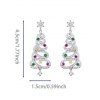 Boucles D'Oreilles Motif Sapin de Noël en Cristal Fantaisie avec Pompon - Argent 