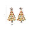 Boucles D'Oreilles Etoile en Cristal Coloré Motif de Sapin de Noël - d'or 