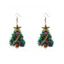 Boucles D'Oreilles en Forme de Sapin de Noël en Feutre DIY Coloré - Vert 