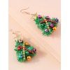 Boucles D'Oreilles en Forme de Sapin de Noël en Feutre DIY Coloré - Vert 