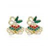 Boucles D'Oreilles en Alliage en Forme de Cloche de Noël Ornée de Strass - multicolor A 