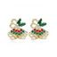 Boucles D'Oreilles en Alliage en Forme de Cloche de Noël Ornée de Strass - multicolor A 