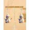 Boucles D'Oreilles D'Hiver Bonhomme de Neige Mignon en Acrylique - Blanc 