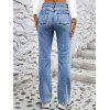 Pantalon Droit Long Zippé en Denim avec Multi-Poches - Bleu gris S | US 4