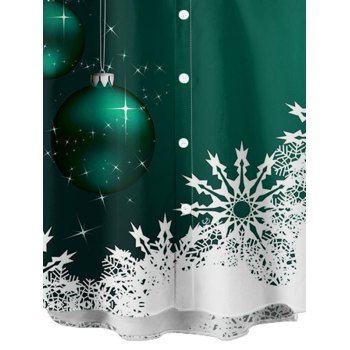Men's Christmas Snowflake Contrast Print Roll Up Sleeve Shirt Button Up Short Sleeve Casual Shirt
