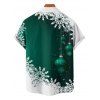 Chemise Décontractée Flocon de Neige de Noël Imprimé Boutonnée à Manches Courtes - Vert profond 5XL