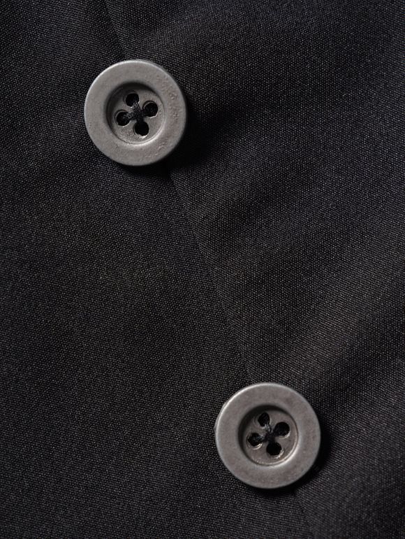 Mini Robe Ceinturée Panneau à Carreaux à Taille Haute avec Bouton - Noir XXL
