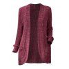 Cardigan avec Poche à Brodure Côtelée en Couleur Unie - Rouge foncé XL | US 10