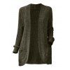 Cardigan avec Poche à Brodure Côtelée en Couleur Unie - Vert profond XXL | US 12