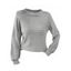 Pull Ras du Cou Côtelé à Manches Longues en Couleur Solide - Gris Clair L | US 8