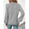 Pull Ras du Cou Côtelé à Manches Longues en Couleur Solide - Gris Clair L | US 8