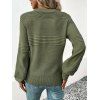 Pull Ras du Cou Côtelé à Manches Longues en Couleur Solide - Vert M | US 6