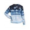 T-shirt à Manches Longues à Lacets Ombré à Motif Flocon de Neige de Noël - Bleu de Minuit XXL | US 14