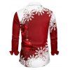 Chemise Décontractée Flocon de Neige et Boule Imprimés à Manches Longues - Rouge 5XL