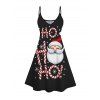 Christmas Dress Cute Santa Claus Candy Letter Print V Neck Spaghetti Strap A Line Dress