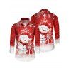 Christmas Cute Snowman Snowflake Print Belted Dress And Long Sleeve Shirt Matching Outfit - Rouge S | US 4