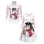 Christmas Snowman Plaid Print Belted Dress And Long Sleeve Button Up Shirt Matching Outfit - Rose clair S | US 4