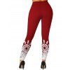 Legging Imprimé Flocons de Neige de Noël - Rouge XXL | US 14