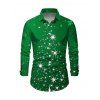 Chemise Boutonnée Etoile Lumière et Lumière Imprimés à Manches Longues - Vert S