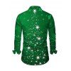 Chemise Boutonnée Etoile Lumière et Lumière Imprimés à Manches Longues - Vert S