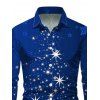 Christmas Snowflake Star Sparkle Light Print Flare Sleeve High Low Hooded Dress And Button Up Long Sleeve Shirt Outfit - Bleu S | US 4