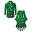 Christmas Snowflake Star Sparkle Light Print Flare Sleeve High Low Hooded Dress And Button Up Long Sleeve Shirt Outfit - Bleu S | US 4