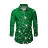 Christmas Snowflake Star Sparkle Light Print Flare Sleeve High Low Hooded Dress And Button Up Long Sleeve Shirt Outfit - Vert S | US 4