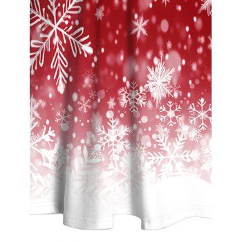 Christmas Snowflake Ombre Print Mini Dress Faux Fur Panel Ruched Bust Sweetheart Neck Tank Dress