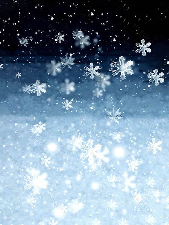 T-shirt Décontracté Flocon de Neige Ombré Imprimé Partout à Manches Longues - Bleu XXXXXL | US 20