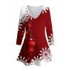 Christmas Snowflake Print Long Sleeve T-shirt And Leggings Matching Outfit - Rouge S | US 4