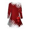 Christmas Snowflake Print Long Sleeve T-shirt And Leggings Matching Outfit - Rouge S | US 4