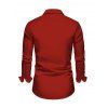 Chemise avec Boutons à Manches Longues et à Col Rabattu avec Imprimé Sapin de Noël - Rouge S