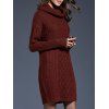 Robe Pull en Tricot à Câble en Couleur Unie à Manches Longues - Rouge foncé XXXL | US 14