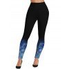 Legging Moulant Ombré Imprimé Bonhomme de Neige de Noël à Taille Haute - Bleu profond S | US 4