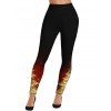 Christmas Tree Light Point Print Contrast Color Long Sleeve T-shirt And High Waist Skinny Leggings Outfit - Rouge S | US 4