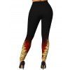 Christmas Tree Light Point Print Contrast Color Long Sleeve T-shirt And High Waist Skinny Leggings Outfit - Rouge S | US 4